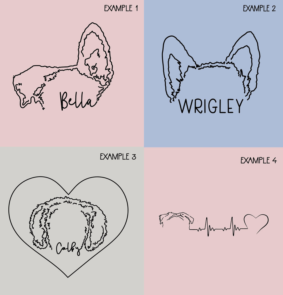 Customized Dog, Cat, or Other Pet's Ears Drawing