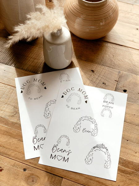 Customized Dog, Cat, or Other Pet's Ears Drawing Sticker Sheet