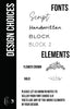 Barkley & Wagz - Design Choices - Script, Handwritten, Block, Block 2 - Elements: Flower Crown or Halo 