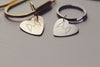 Custom Dog Ears or Cat Ears or Other Pet's Ears Outline Modern Heart Clip Keychain - Sterling Silver and Gold Filled Keyring