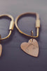 Custom Full Head Dog Ears or Cat Ears or Other Pet's Ears Outline Tattoo Inspired Heart Keychain - Gold Filled Keyring
