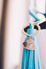 Customized Dog Ears or Cat Ears or Other Pet's Ears Colorful Keychain - Turquoise Tassel Keyring