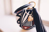 Custom from Photo Dog Ears or Cat Ears or Other Pet's Ears Tassel Faux Leather Keychain - Black Tassel Keyring