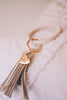 Customized Dog Ears or Cat Ears or Other Pet's Ears Faux Leather Keychain Colorful Bangle - Cream Tassel Keychain
