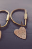 Personalized Multiple Dog Ears or Cat Ears or Other Pet's Ears Outline Mod Heart Keychain - Gold Filled Keyring