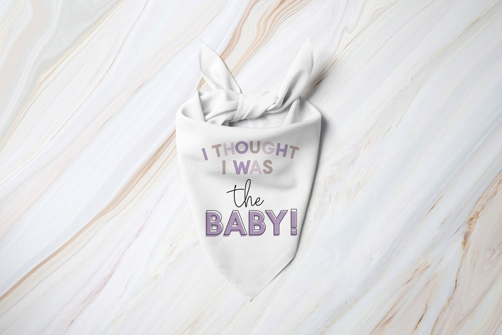 Custom I Thought I Was The Baby Big Sister Big Brother Birth Announcement Dog Bandana Scarf