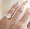 Dog or Cat Ears Signet Ring Personalized Pet Memorial - Sterling Silver