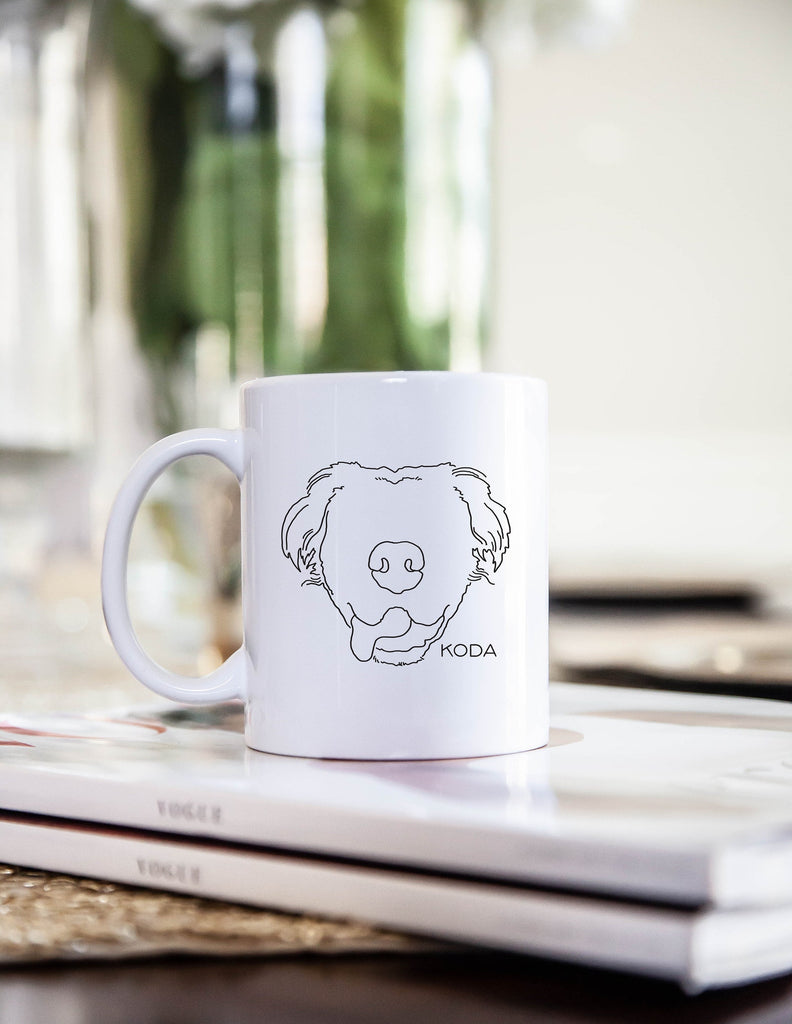 Custom Dog, Cat, or Other Pet's Ears Full Head Pet Outline Tattoo Inspired Mug