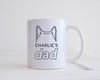Custom Dog, Cat, or Other Pet Dad with Dog's Name Dog Father Outline Tattoo Inspired Mug