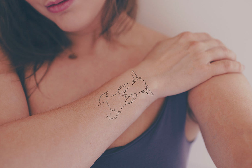 Pig, Donkey, and Goat Temporary Tattoos