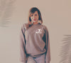Personalized Sleeve Dog or Cat Ears Outline Tattoo Inspired Super Soft Sweatshirt or Hoodie in Heather Grey