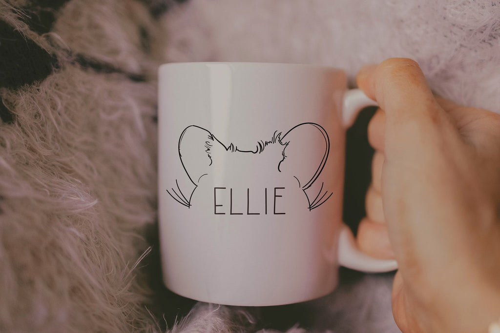 Custom Mouse Ears Outline Tattoo Inspired Coffee Cup