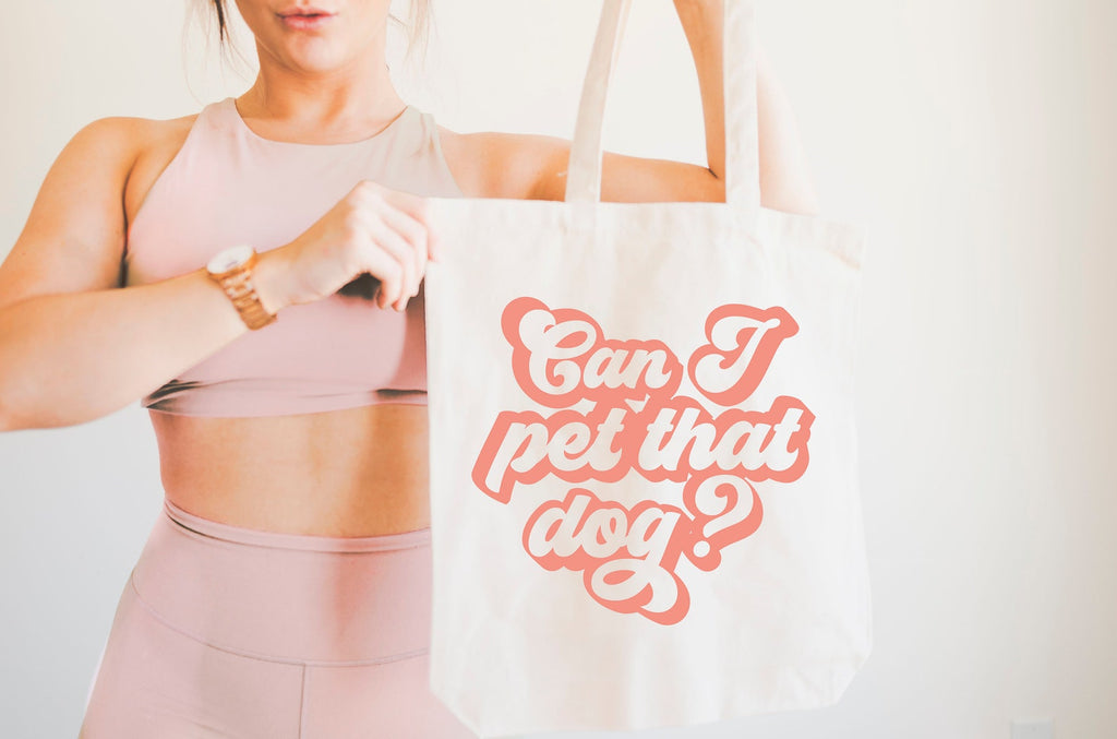 Personalized Dog Lover Saying Tote - Can I Pet That Dog?