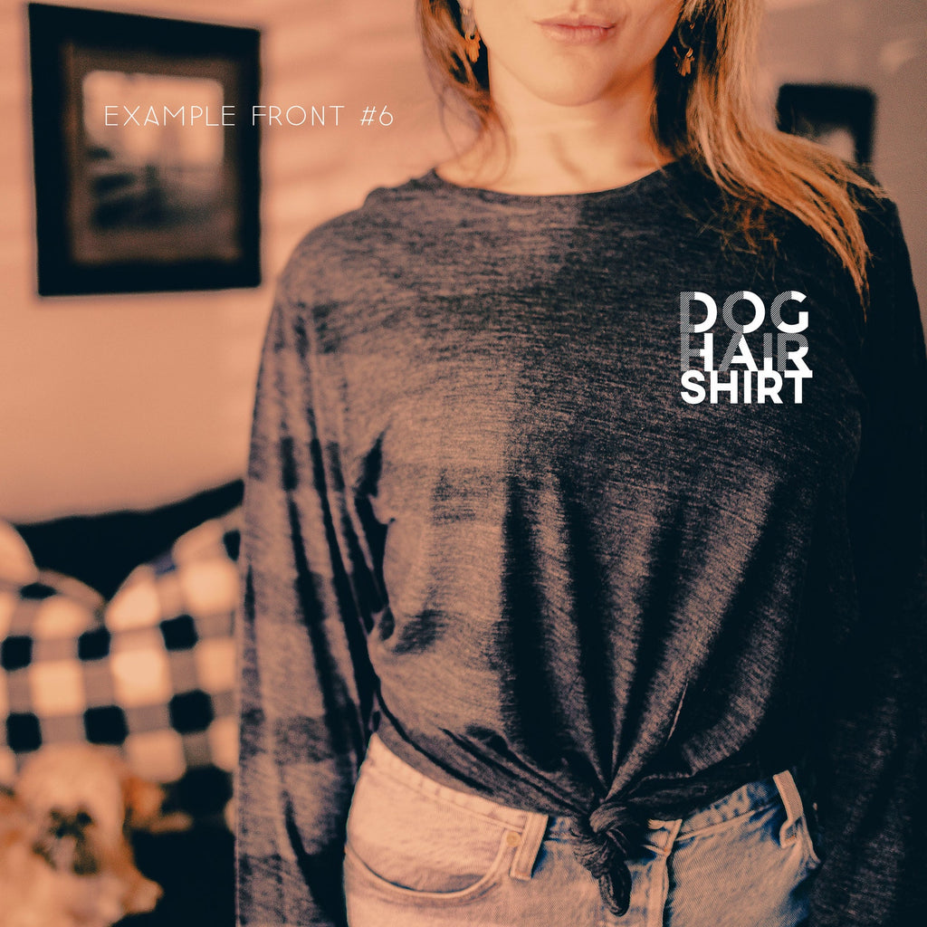 Dog Hair Shirt {ersonalized Paw Print Long Sleeve Unisex T-Shirt in Dark Grey Heather