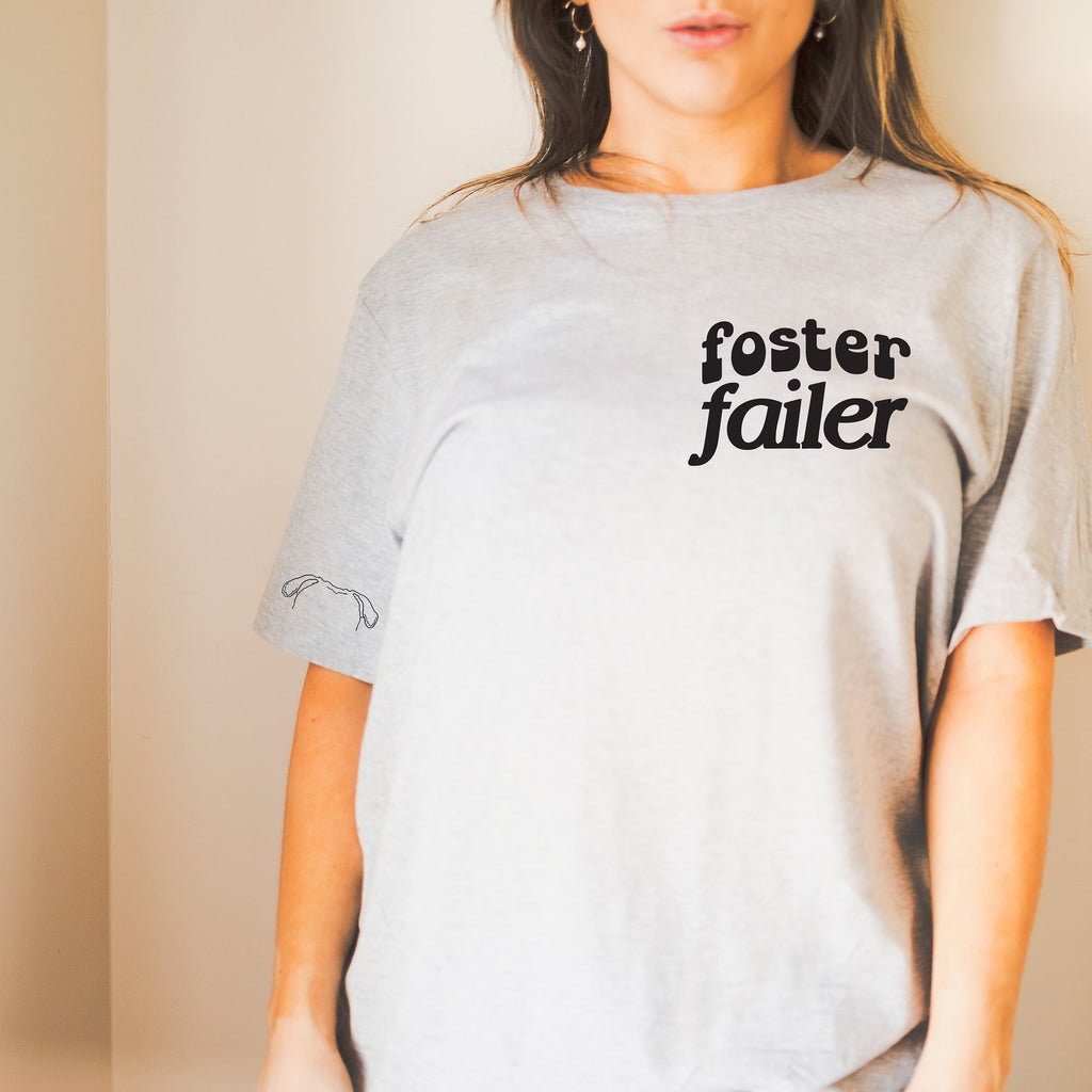 Foster Failer With Custom Dog Ears Sleeve Unisex T-Shirt - Light Grey Heather