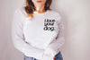 I Love Your Dog Custom Dog Mom Dog Lovers Outline Unisex Long Sleeve T-Shirt - White
