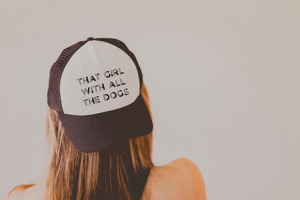 Custom That Girl With All The Dogs Dog Mom Mama Baseball Trucker Hat