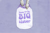 Soon To Be Big Sister Big Brother Retro Dog Raglan Sleeves Shirt in Lilac and White