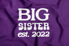 Big Brother Big Sister with Custom Est. Date Birth Announcement Dog Bandana Scarf in Purple