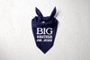 Big Brother Big Sister with Custom Est. Date Birth Announcement Dog Bandana Scarf in Navy