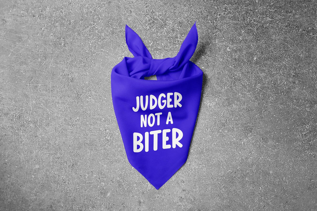 Judger Not a Biter Bandana in Cobalt Royal Blue