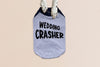 Wedding Crasher Engagement Announcement Dog Raglan Shirt in Grey/Navy
