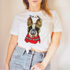 Frenchie French Bulldog Long Sleeve or Short Sleeve Unisex Christmas T-Shirt