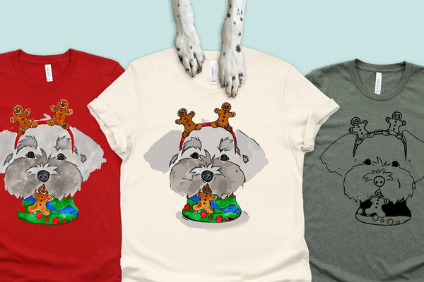 Maltese Terrier Long Sleeve or Short Sleeve Unisex Christmas T-Shirt
