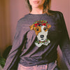 Jack Russell Terrier JRT Flower Crown Long Sleeve or Short Sleeve Unisex Christmas T-Shirt