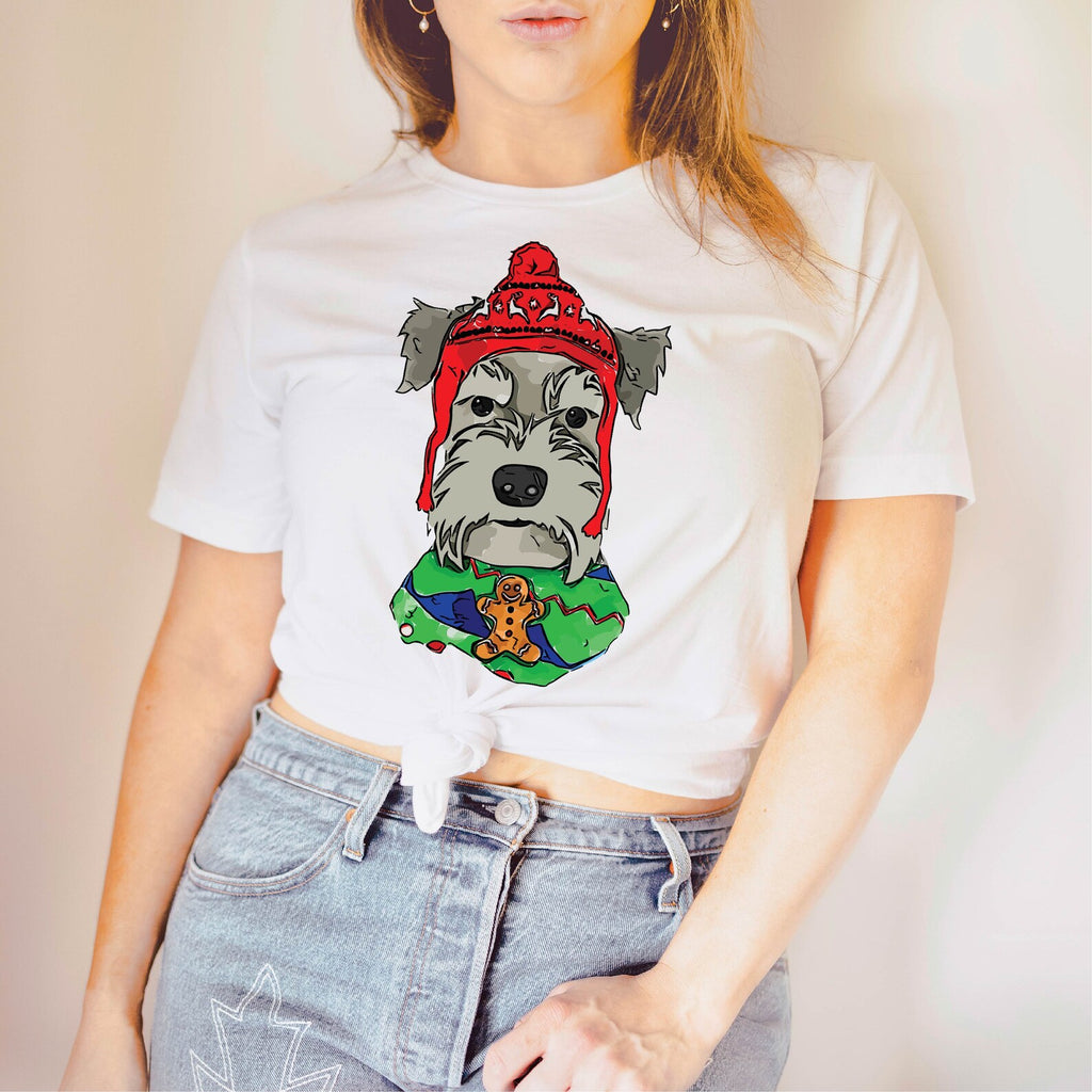 Schnauzer Long Sleeve or Short Sleeve Unisex Christmas T-Shirt