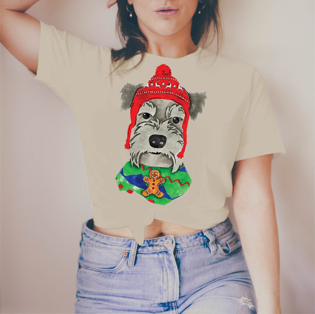 Schnauzer Long Sleeve or Short Sleeve Unisex Christmas T-Shirt