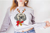 Shih Tzu Reindeer Long Sleeve or Short Sleeve Unisex Christmas T-Shirt