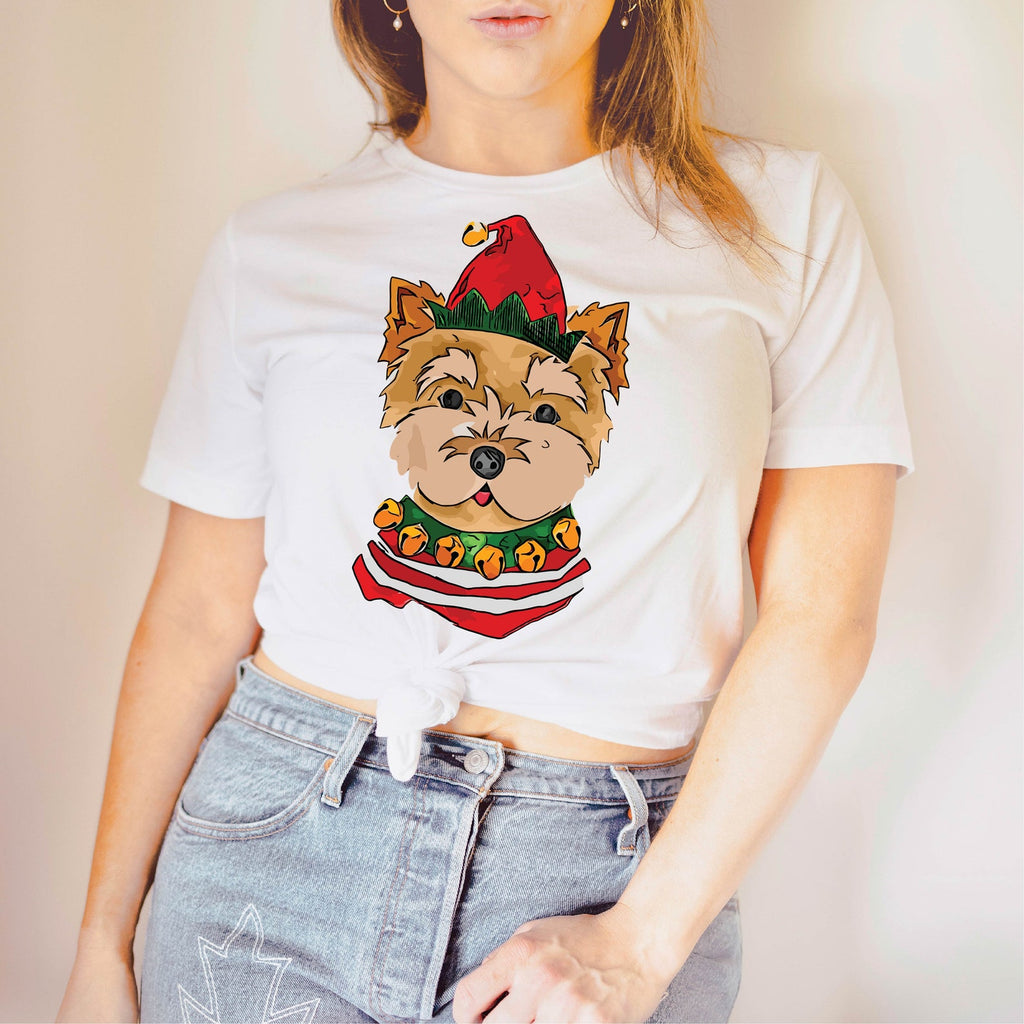 Yorkshire Terrier Yorkie Long Sleeve or Short Sleeve Unisex Christmas T-Shirt