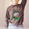 Husky Christmas Star Crewneck Sweatshirt or Hoodie