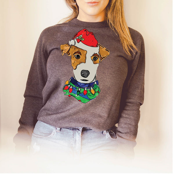 Jack Russell Terrier JRT Christmas Crewneck Sweatshirt or Hoodie