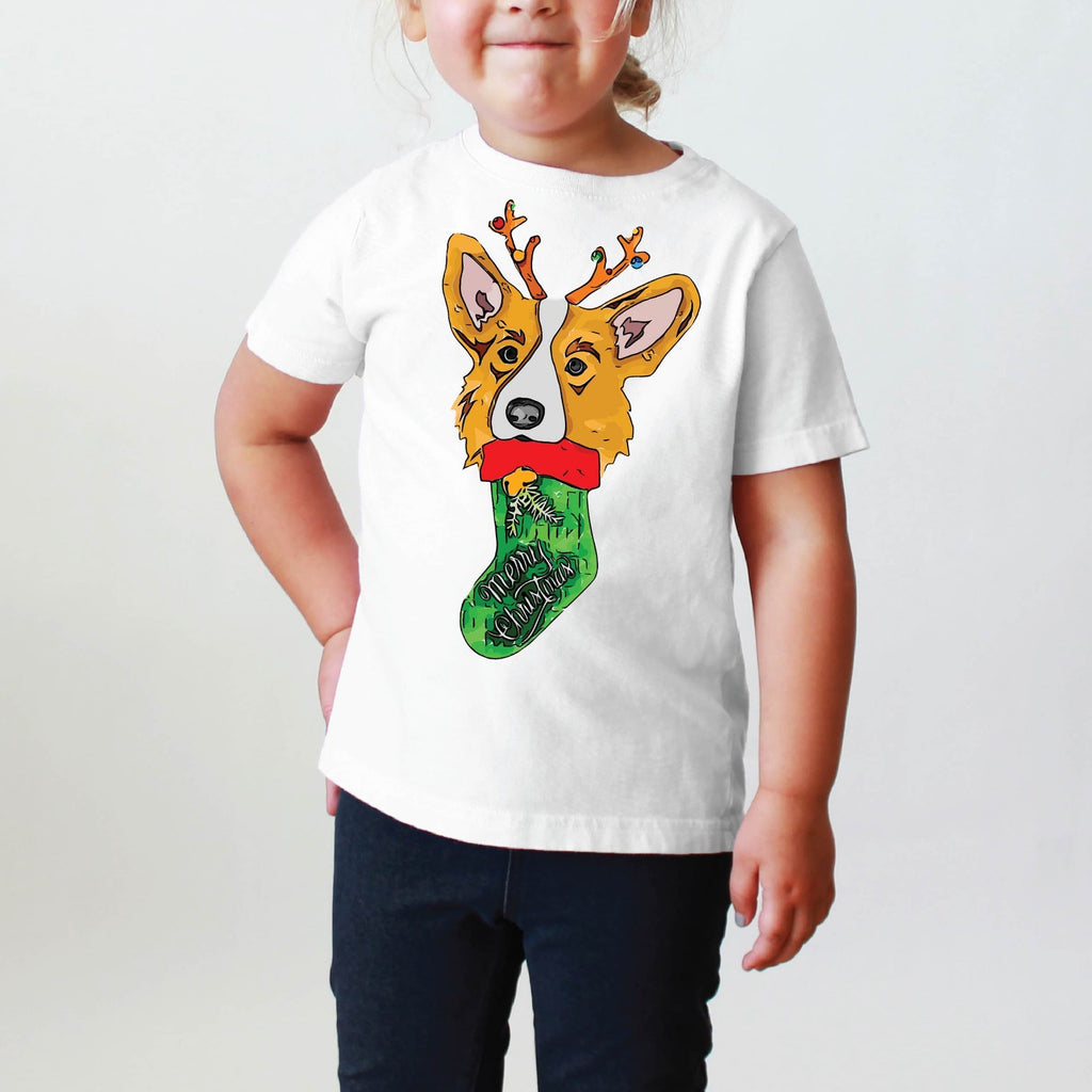 INFANT, TODDLER, or YOUTH Pembroke Welsh Corgi Christmas Tee T-Shirt