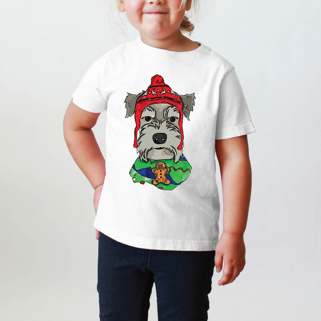 INFANT, TODDLER, or YOUTH Schnauzer Christmas Tee T-Shirt