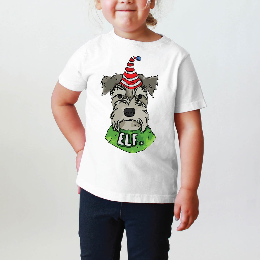 INFANT, TODDLER, or YOUTH Schnauzer Festive Christmas Tee T-Shirt
