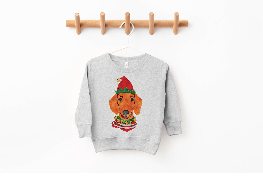Dachshund Doxie Festive Christmas Pick a Style Toddler OR Youth Sweatshirt or Hoodie