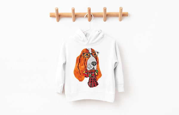 Basset Hound Christmas Pick a Style Toddler OR Youth Sweatshirt or Hoodie