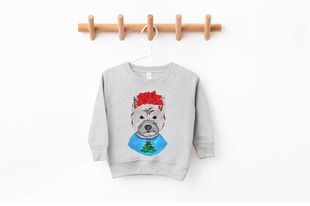 Westie West Highland Terrier Christmas Pick a Style Toddler OR Youth Sweatshirt or Hoodie
