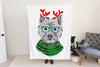 Christmas Westie West Highland Terrier Fleece Blanket or Woven Throw Christmas Blanket