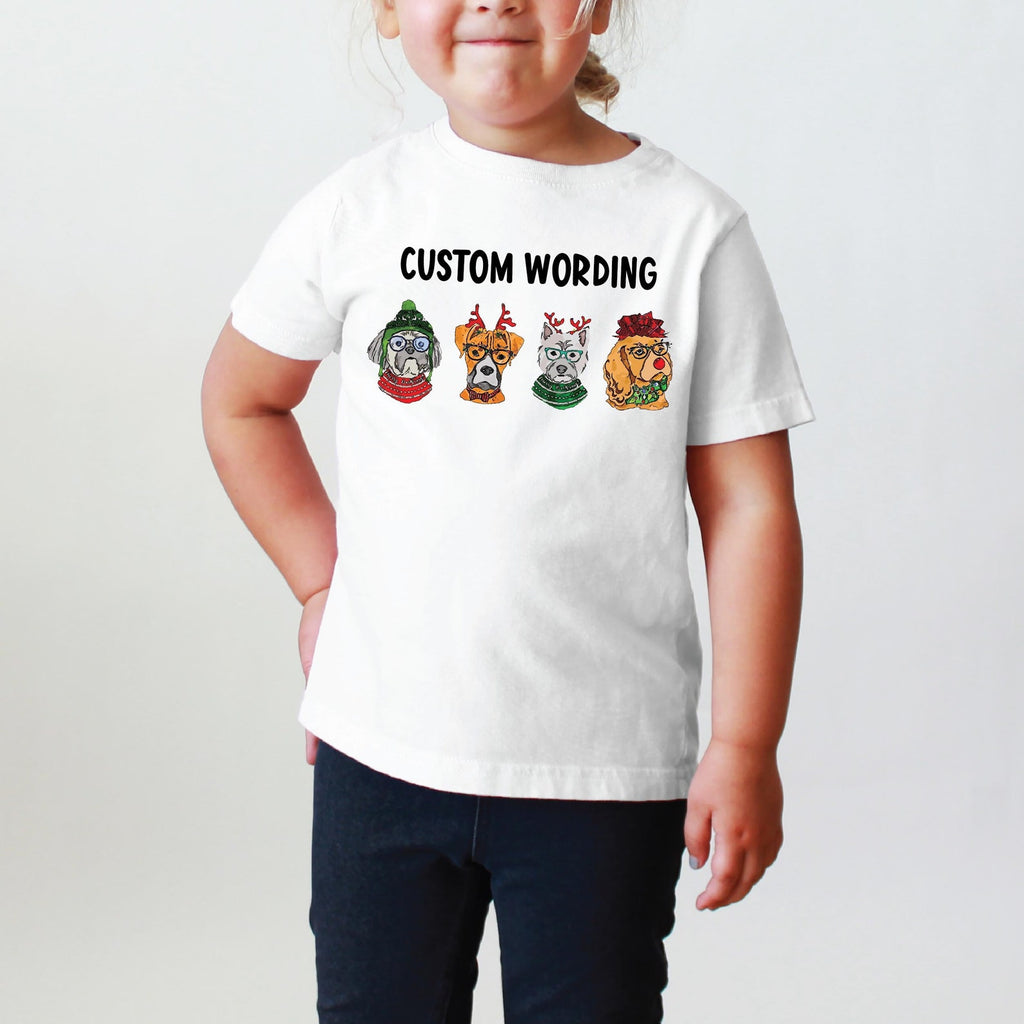 INFANT, TODDLER, or YOUTH Custom Wording Pick Your Christmas Dog Breed/s T-Shirt