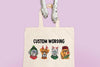 Pick Your Breeds Custom Wording Christmas Dog Tote