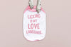 Custom Licking is My Love Language Dog Raglan T-Shirt in Pink and White