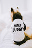 Super Judgy Dog Raglan T-Shirt in Black and White