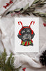 Golden, Black, or Brown Doodle Single Card or Notecard Set Festive Christmas Dog Notecards