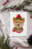 Yorkie Yorkshire Terrier Single Card or Notecard Set Festive Christmas Dog Notecards