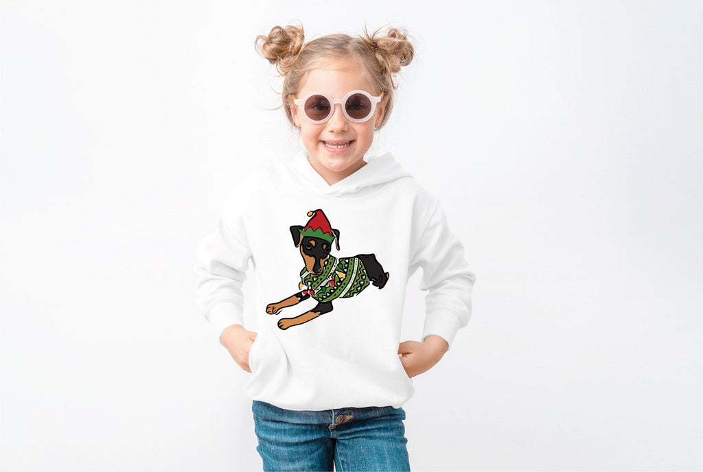 Min Pin Miniature Pinscher Christmas Pick a Style Toddler OR Youth Sweatshirt or Hoodie