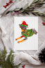 Min Pin Miniature Pinscher Elf Single Card or Notecard Set Christmas Dog Notecards